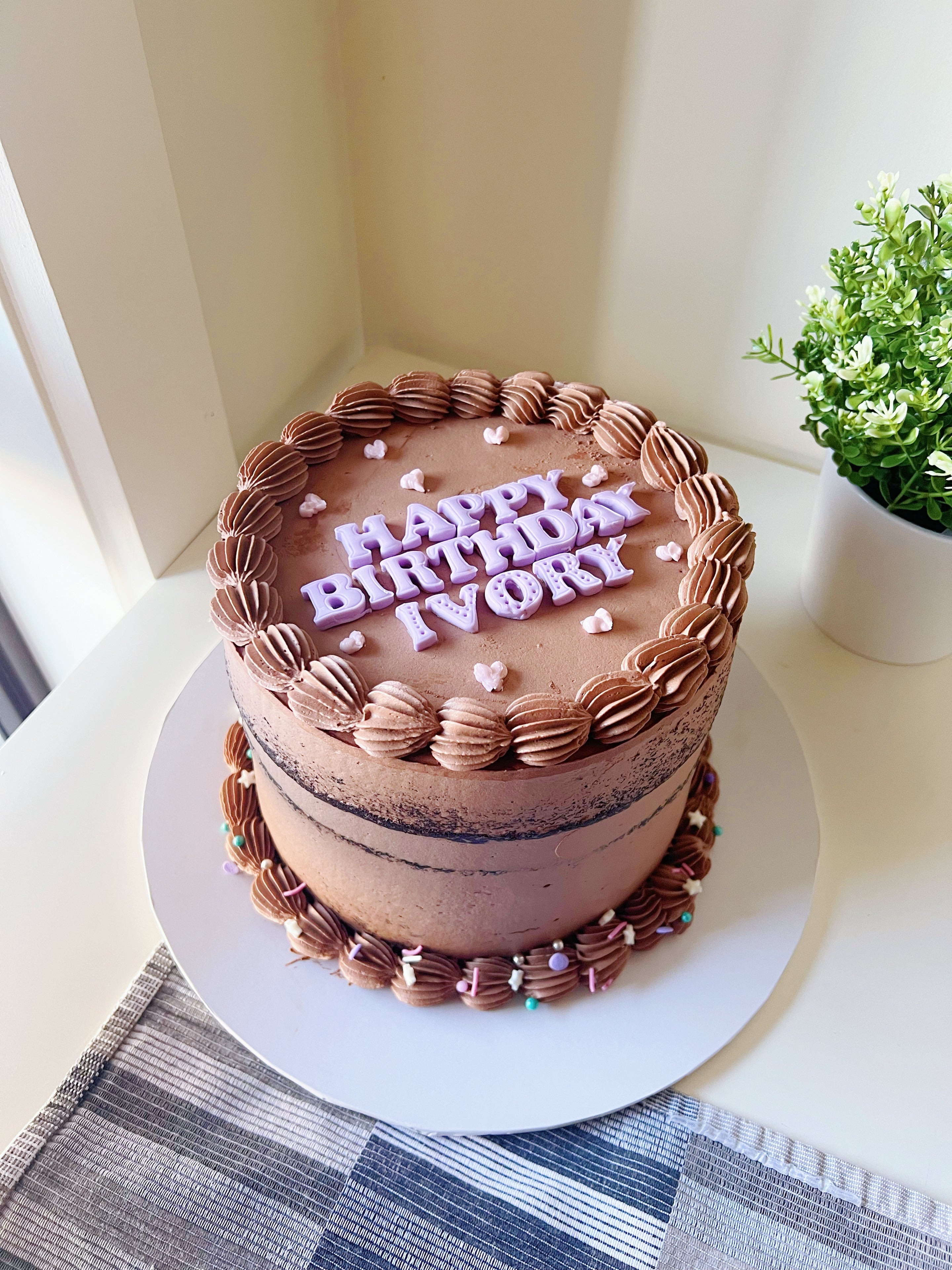 Chocolate lettering Cake – Butter And Blossoms - Main Image
